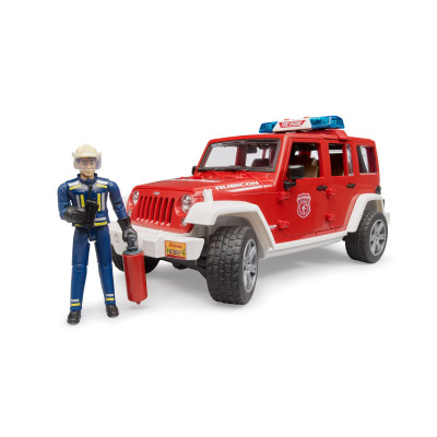 Mașină de pompieri Jeep Wrangler cu figurină pompier2528