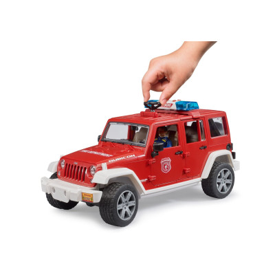Mașină de pompieri Jeep Wrangler cu figurină pompier2528