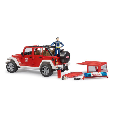 Mașină de pompieri Jeep Wrangler cu figurină pompier2528