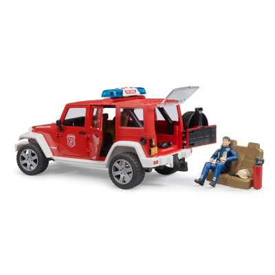 Mașină de pompieri Jeep Wrangler cu figurină pompier2528