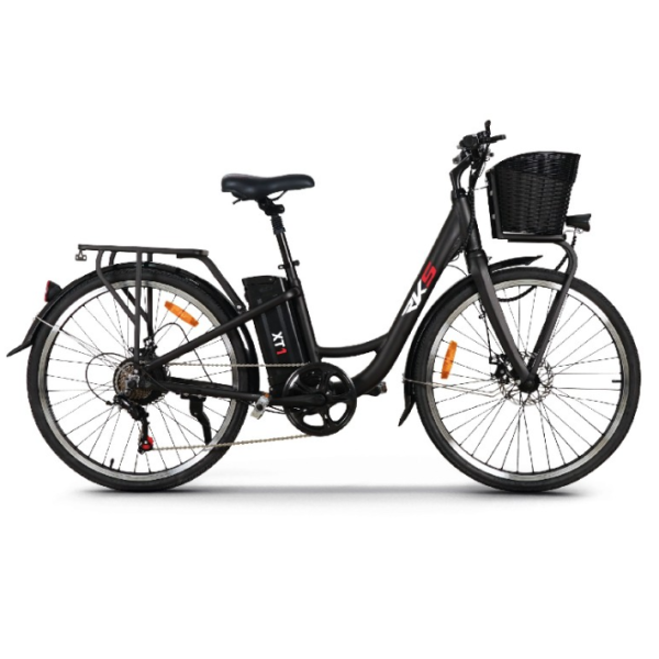 Bicicleta Electrica RKS XT1, Cadru Aluminiu, Motor liniar 250W, Litiu-ION 36V, 10.4 Ah, Culoare Neagra