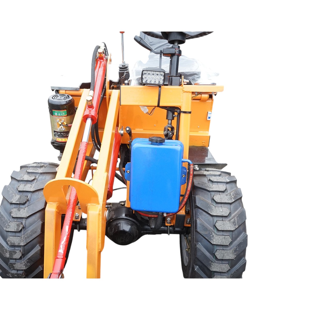 Mini incarcator frontal electric cu 3 roti, 2 motoare 1800W/1300W, baterie 48V/52Ah, capacitate ridicare 200kg, cupa 900x450x370mm