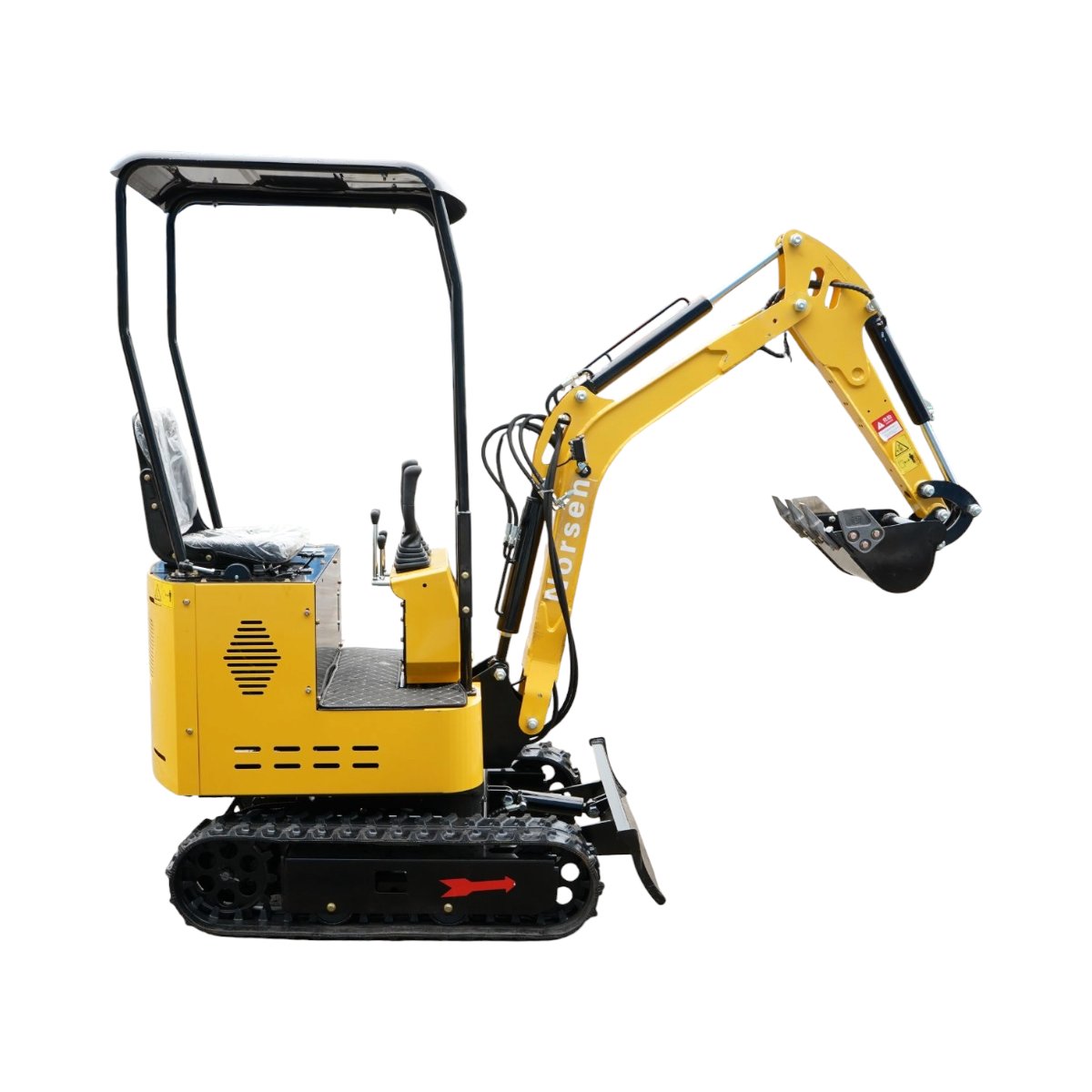 Mini excavator 1T pe senile cu semicabina, motor diesel 10CP, 499cc, adancime sapare 1600mm, 2 cupe incluse 390/960mm
