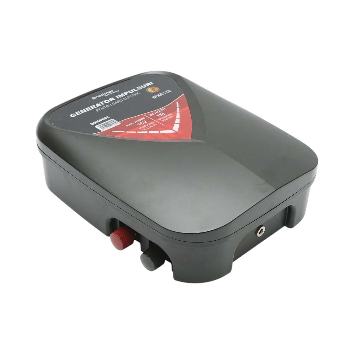 Aparat generator de impulsuri 15 Joule, 12V/220V, 100 km pentru gard electric IPX6
