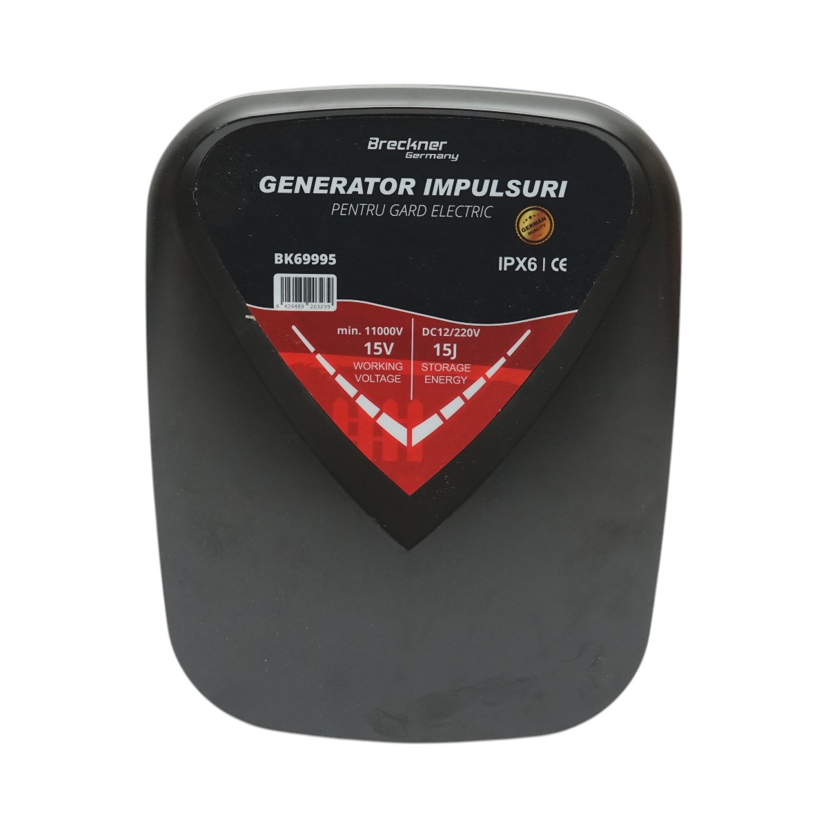 Aparat generator de impulsuri 15 Joule, 12V/220V, 100 km pentru gard electric IPX6