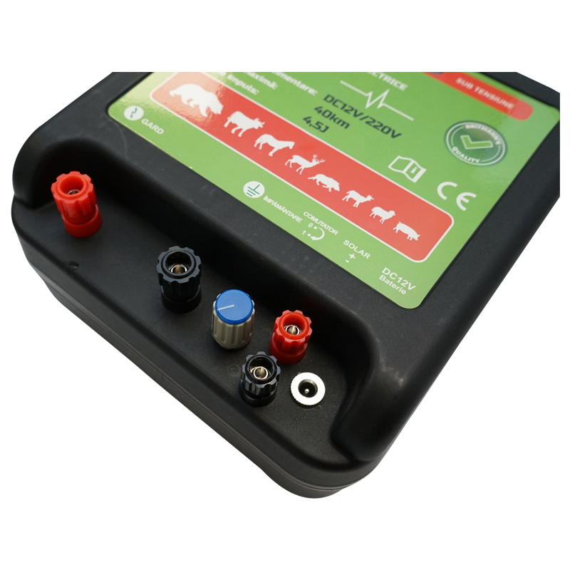 Aparat generator de impulsuri DC 12/220V, 4.5 Joule 40km pentru gard electric