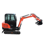 Mini excavator 1.8T cu cabina, motor diesel 25CP (18.4KW), adancime sapare 2300mm, capacitate ridicare 350Kg, 2 cupe incluse 420/985mm - imagine 4