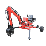Mini excavator pentru ATV cu motor 15Cp, 420CC pe benzina remorcabil, rotire 360 grade