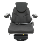 Scaun pentru tractor negru, reglabil cu cotiera, tetiera, centura si suspensie mecanica, latime sezut 455mm - imagine 3