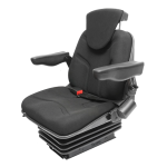 Scaun pentru tractor negru, reglabil cu cotiera, tetiera, centura si suspensie mecanica, latime sezut 455mm