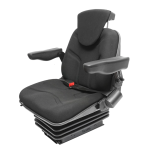 Scaun pentru tractor negru, reglabil cu cotiera, tetiera, centura si suspensie mecanica, latime sezut 455mm