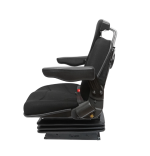 Scaun pentru tractor negru, reglabil cu cotiera, tetiera, centura si suspensie mecanica, latime sezut 455mm - imagine 4