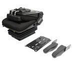 Scaun pentru tractor negru, reglabil cu cotiera, tetiera, centura si suspensie mecanica, latime sezut 455mm - imagine 2