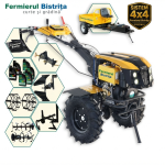 PACHET Motocultor 12CP DIESEL + Prasitoare + Remorca RM500T+ Plug bilonat/rarita + Plug reversibil + Adaptor + 2 Roti metalice 540x170 + 6 L ulei