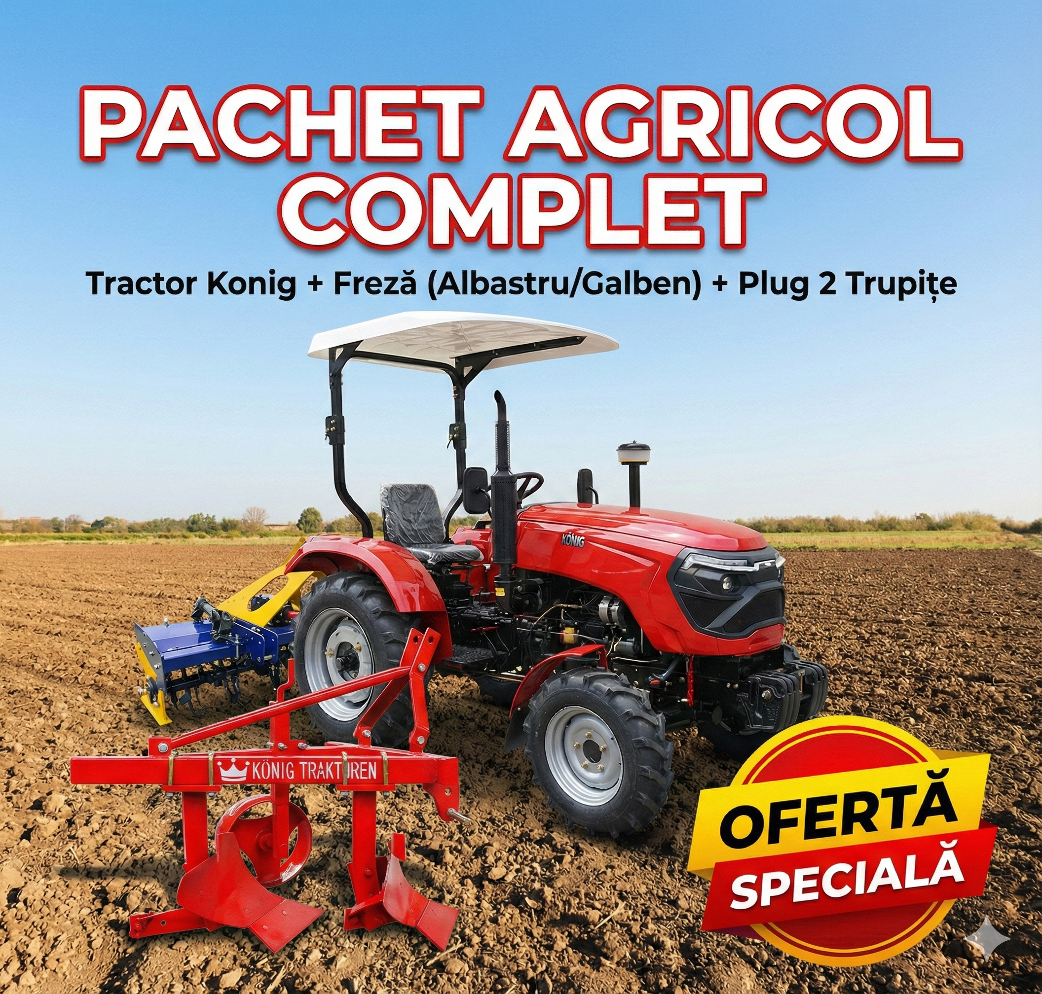 Gemini_Generated_Image_mzrcykmzrcykmzrc Pachet tractor 25 CP cu freza 140 cm si plug - imagine 1