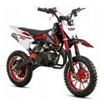Mini Cross XTR 702, 50cc, 2 timpi, pornire sfoara, roti 10 inch, culoare negru/rosu