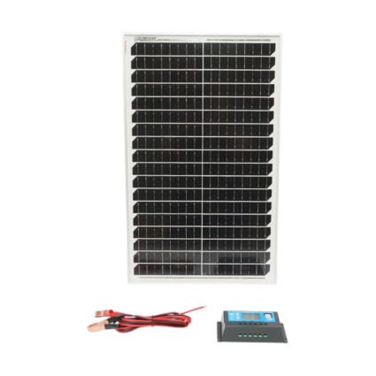 Panou solar 30W/18V fotovoltaic monocristalin 560x345x25mm cu regulator de incarcare 12/24V 20A, cablu 1.5/2m