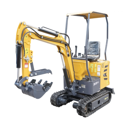 Mini excavator 1T cu semicabina, motor diesel 9.5CP, adancime sapare 1764mm, capacitate ridicare 350Kg, 3 cupe incluse 185/355/800mm