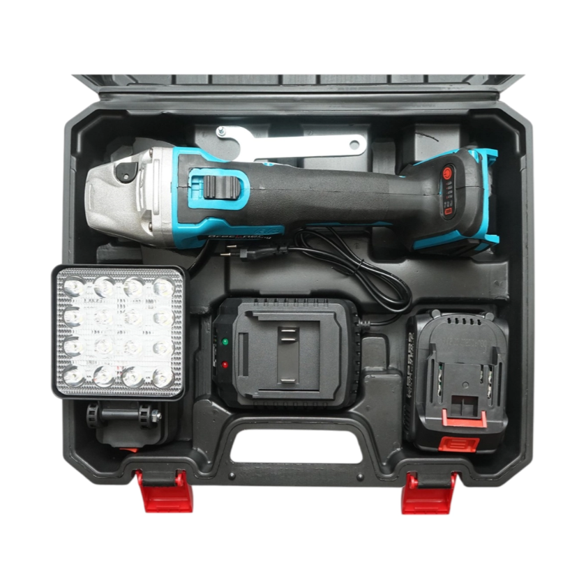 Polizor unghiular cu acumulator 21V, 4Ah Li-ion, disc 125mm, motor fara perii (brushless), proiector LED inclus - imagine 2