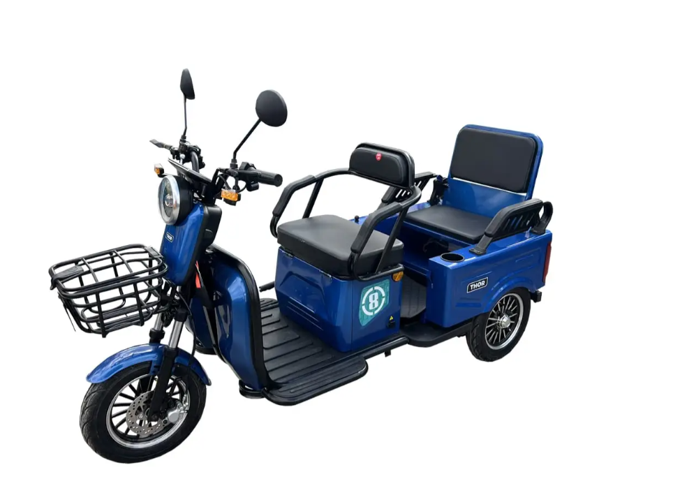 Triciclu electric 1400W Thor SX LONG PRO albastru fara permis 60V20Ah 25km/h