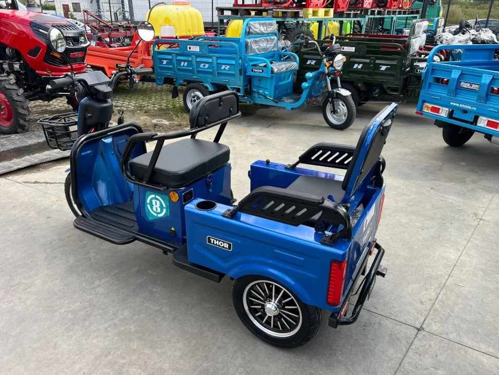 Triciclu electric 1400W Thor SX LONG PRO albastru fara permis 60V20Ah 25km/h - imagine 7